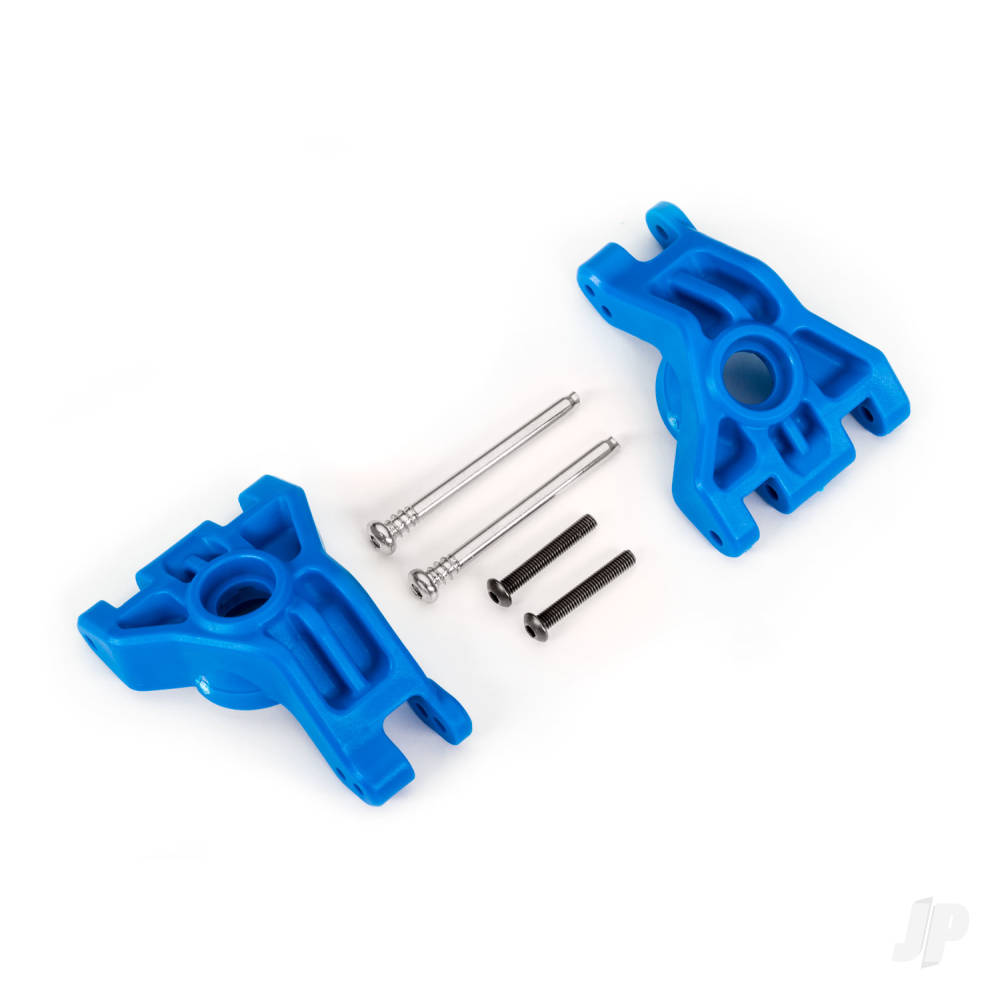 Traxxas Carriers, stub axle, rear, extreme heavy duty, blue (left & right)/ 3x41mm hinge pins (2)/ 3x20mm BCS (2) (for use with #9080 upgrade kit) TRX9050X