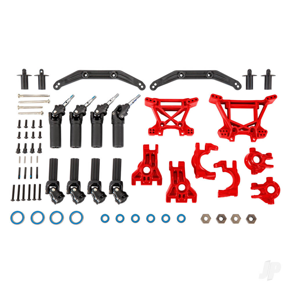 Traxxas Outer Driveline & Suspension Upgrade Kit, extreme heavy duty, red TRX9080R Main