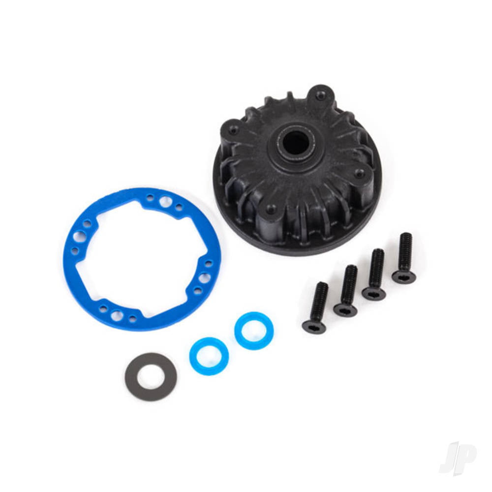 Traxxas Housing, Center Differential / X-Ring Gaskets (2 pcs) / 5x10x0.5 PTFE-Coated Washer / 2.5x8 CCS (4) TRX9081