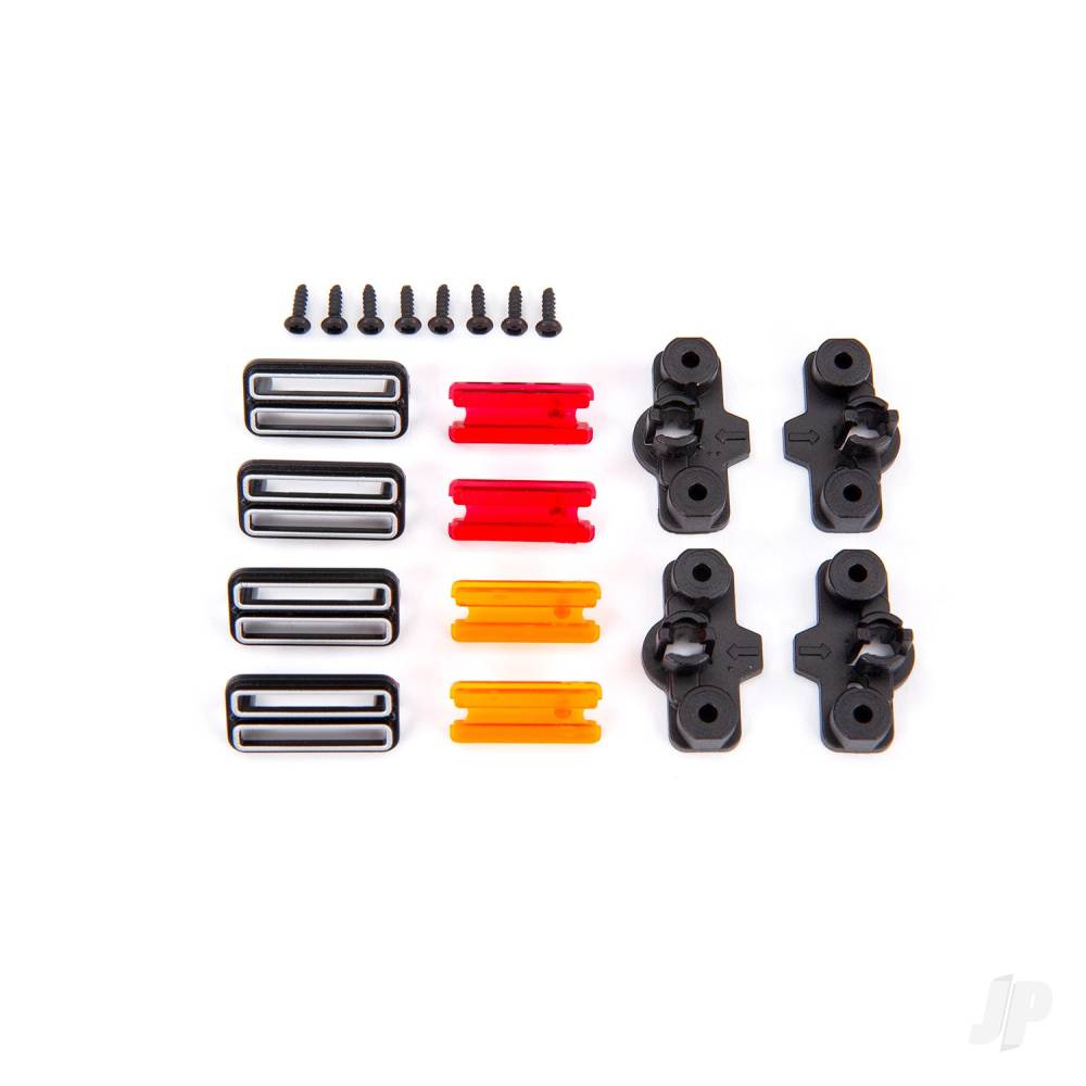 Traxxas Marker light housing (4)/ marker light mount (4)/ marker light lens (red (2), amber (2))/ reverse lens (left & right)/ 1.6x5 BCS (self-tapping) (8) TRX9116