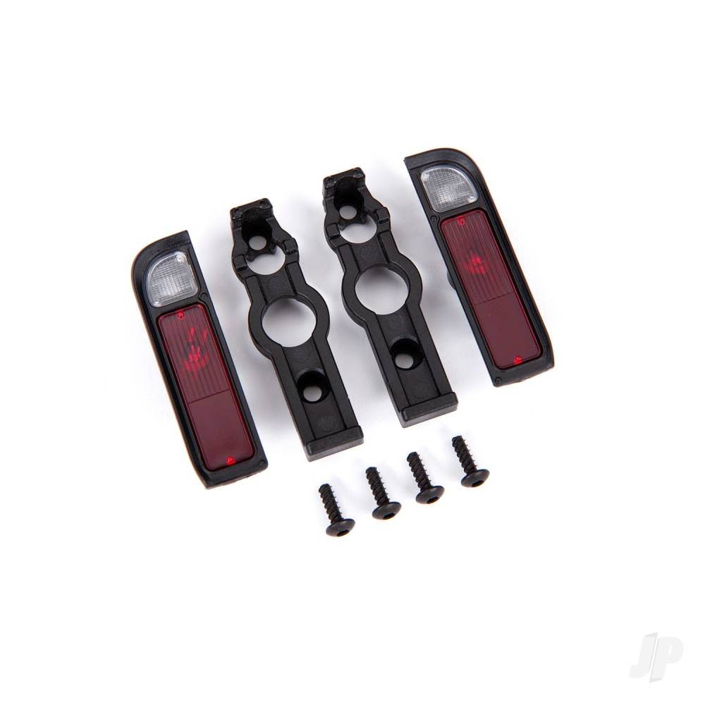 Traxxas Tail light housing, black (2)/ lens (2)/ retainers (left & right)/ 2.6x8 BCS (self-tapping) (4) TRX9122