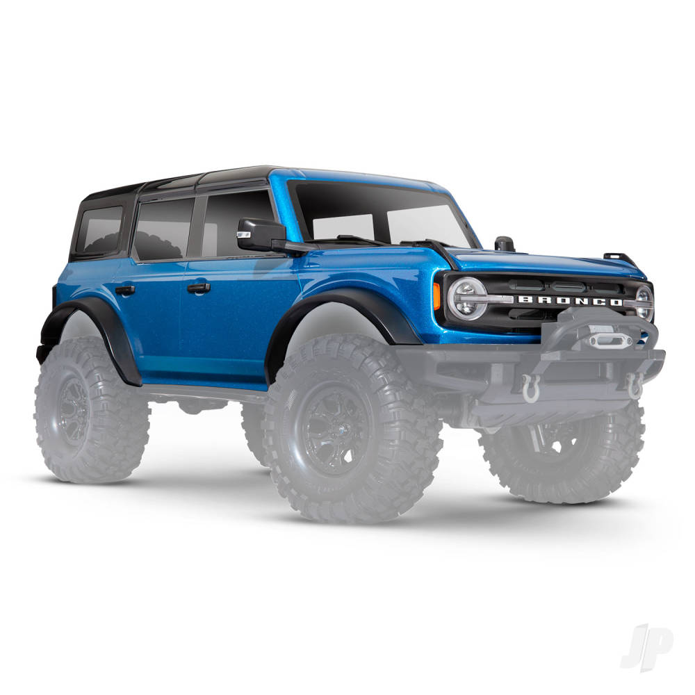 Traxxas Body, Ford Bronco (2021), complete, Velocity Blue (painted) (includes grille, side mirrors, door handles, fender flares, windshield wipers, spare Tyre mount & clipless mounting) (requires #8080X inner fenders) TRX9211A