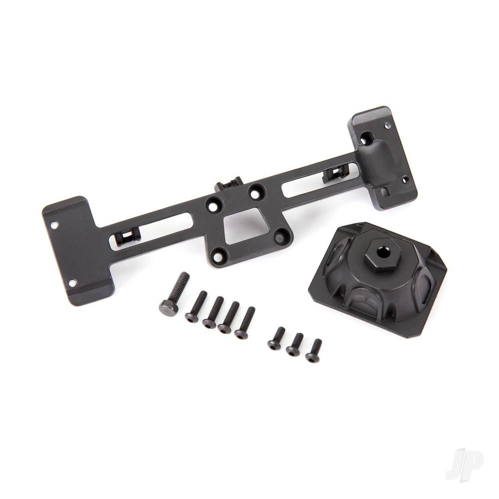 Traxxas Spare tyre mount/ mounting bracket/ 3x8 BCS (3)/ 3x12 BCS (4)/ 4x15mm hex bolt (fits #9211 body) TRX9219