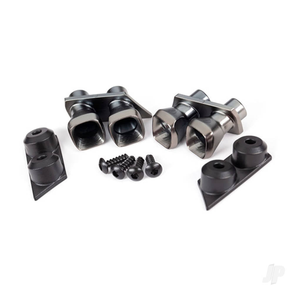 Traxxas Exhaust tips (2)/ exhaust tip mounts (2)/ 2.6X8 BCS (4) TRX9318