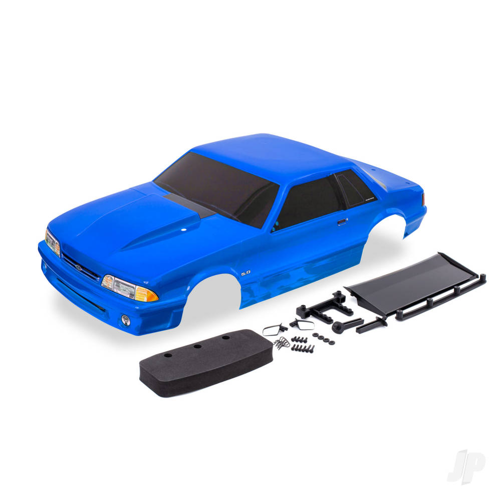 Traxxas Body, Ford Mustang, Fox Body, blue (includes side mirrors, wing, w - TRX9421X Main