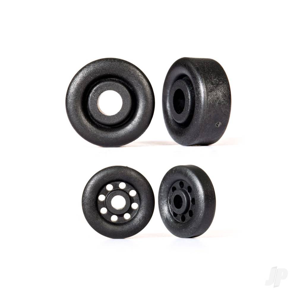 Traxxas Wheels, wheelie bar, black (4) TRX9461