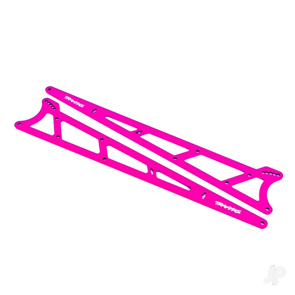 Traxxas Side plates, wheelie bar, pink (aluminium) (2) TRX9462P