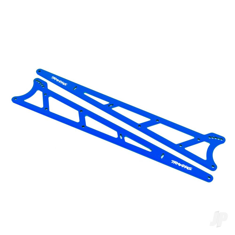 Traxxas Side plates, wheelie bar, blue (aluminium) (2) TRX9462X