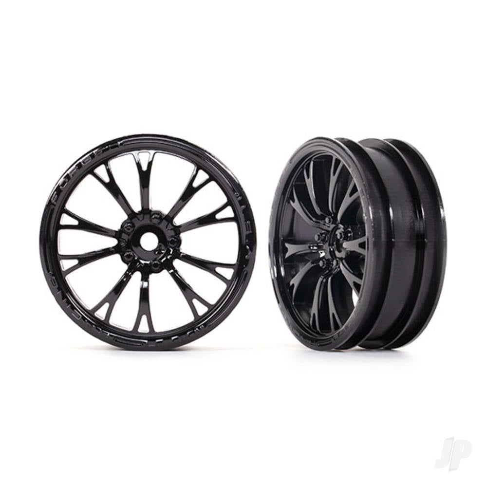 Traxxas Wheels, Weld gloss black (front) (2) TRX9472