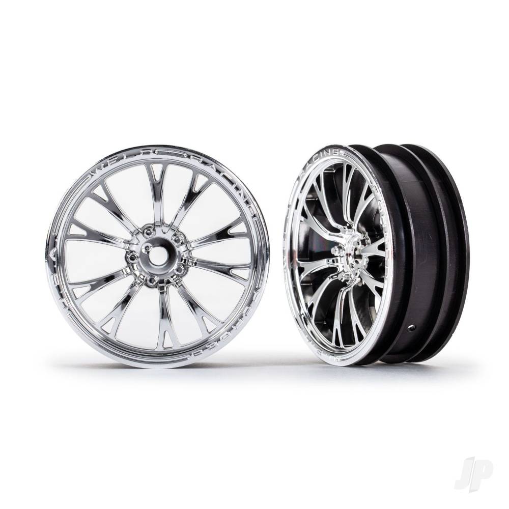 Traxxas Wheels, Weld chrome (front) (2) TRX9472R