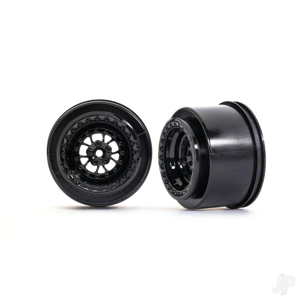 Traxxas Wheels, Weld gloss black (rear) (2) TRX9473