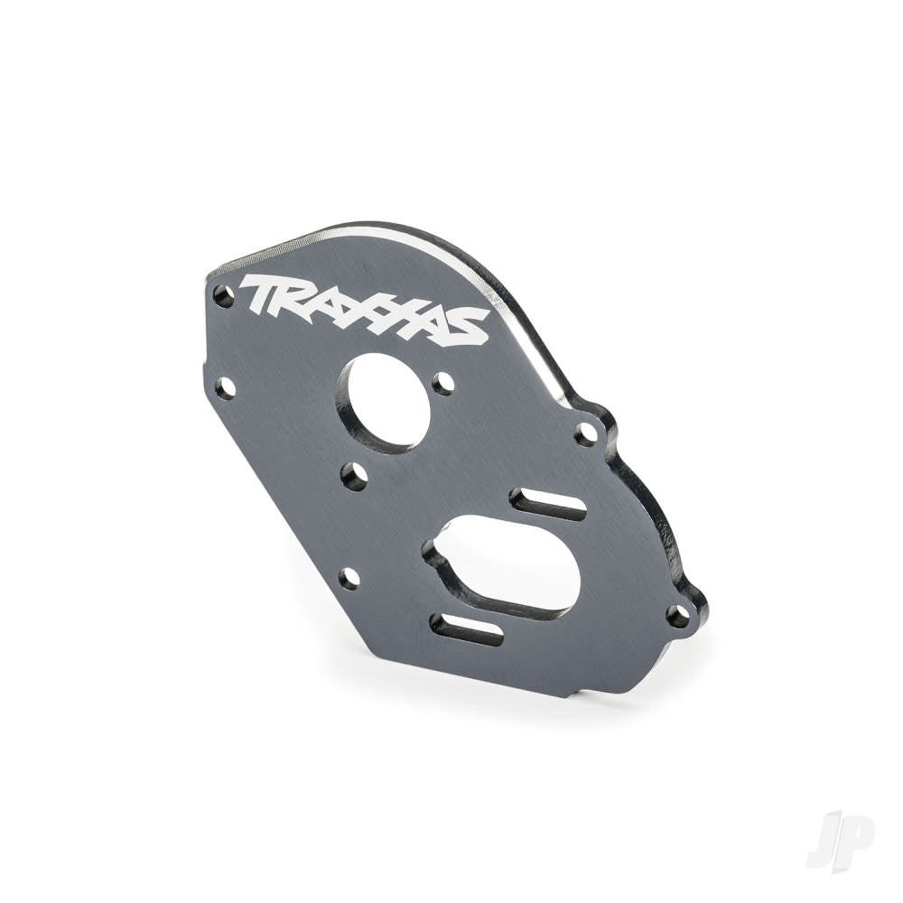 Traxxas Plate, motor, 6061-T6 aluminium (gray-anodised) (4mm thick)/ 3x10mm CS with split and flat washer (2) TRX9490T