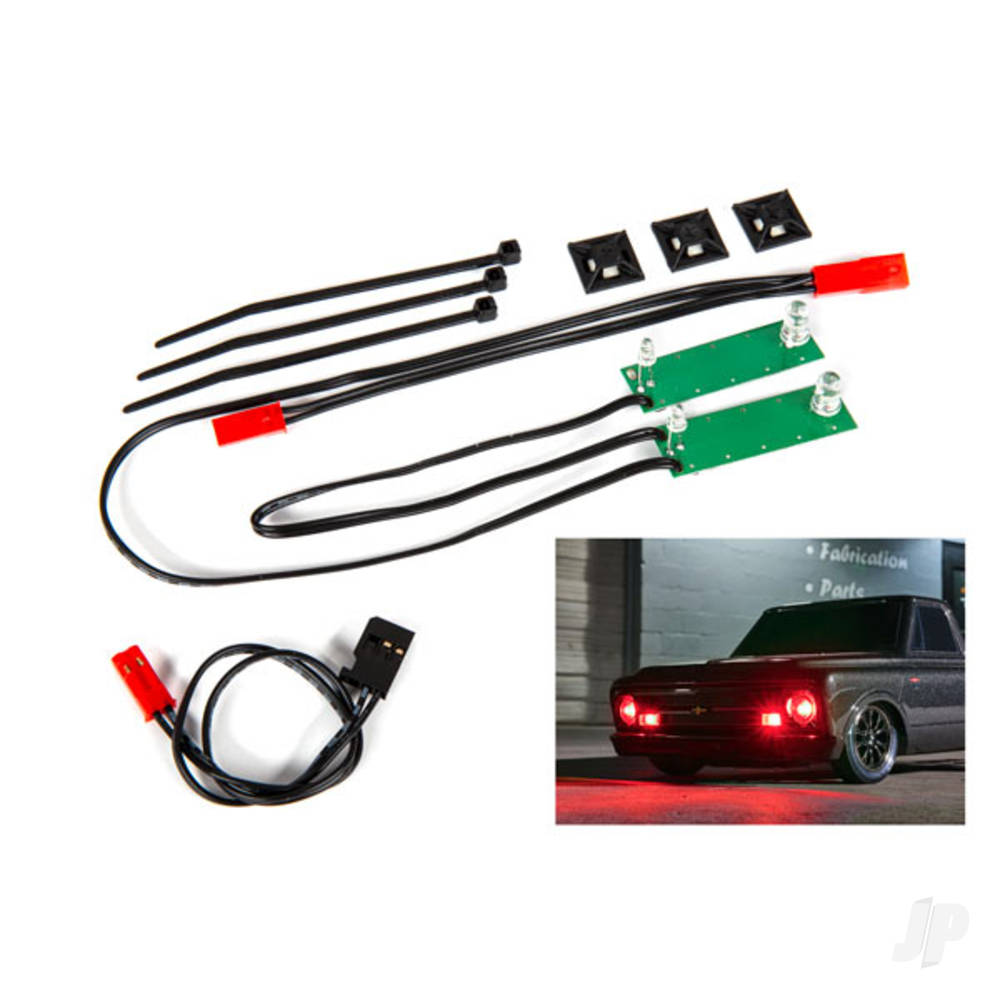 Traxxas LED light set, front, complete (red) (includes light harness, power harness, zip ties (9)) TRX9496R