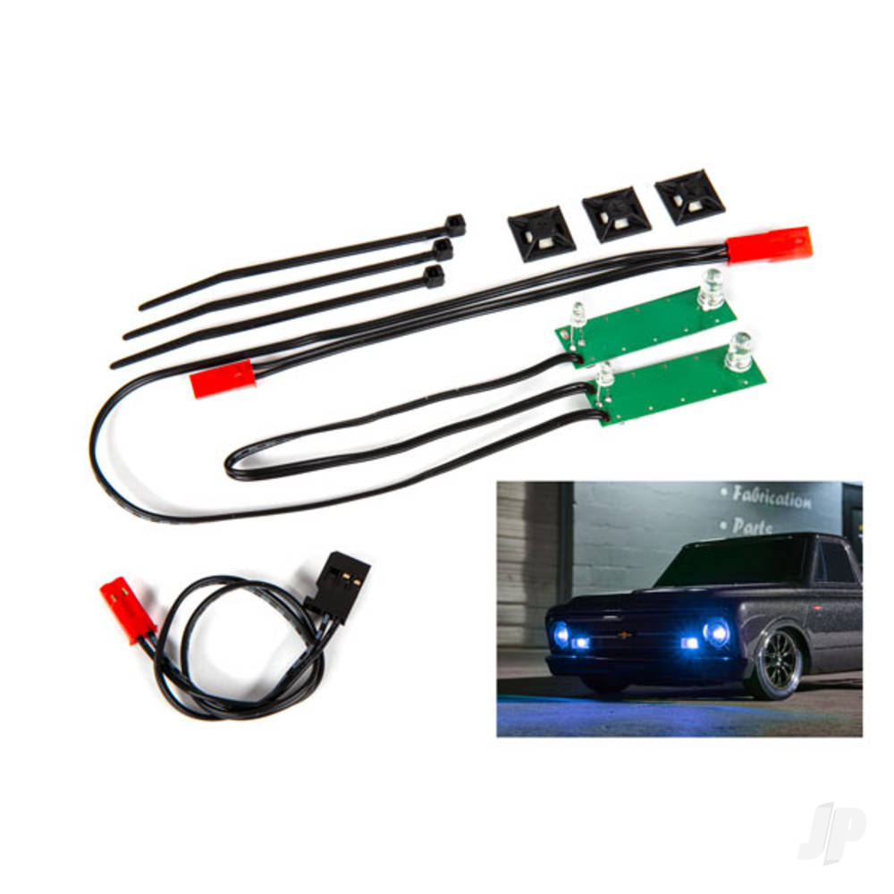 Traxxas LED light set, front, complete (blue) (includes light harness, power harness, zip ties (9)) TRX9496X