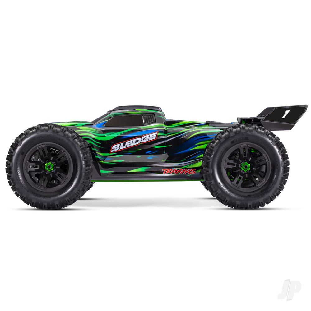 Traxxas Sledge Belted 1:8 4WD Brushless Electric Monster Truck, Green (+ T - TRX95096-4-GRN 1