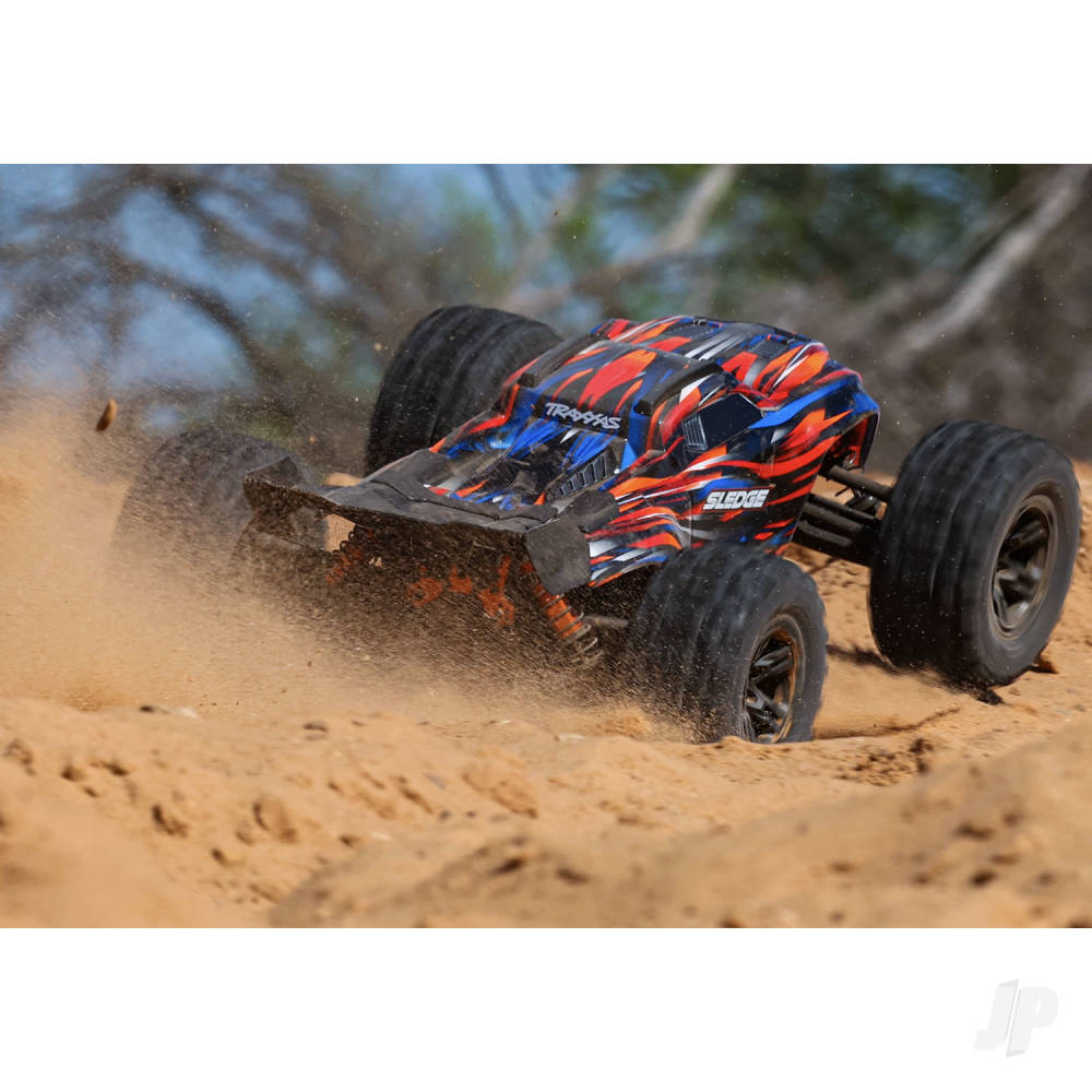 Traxxas Sledge Belted 1:8 4WD Brushless Electric Monster Truck, Orange (+  - TRX95096-4-ORNG 8