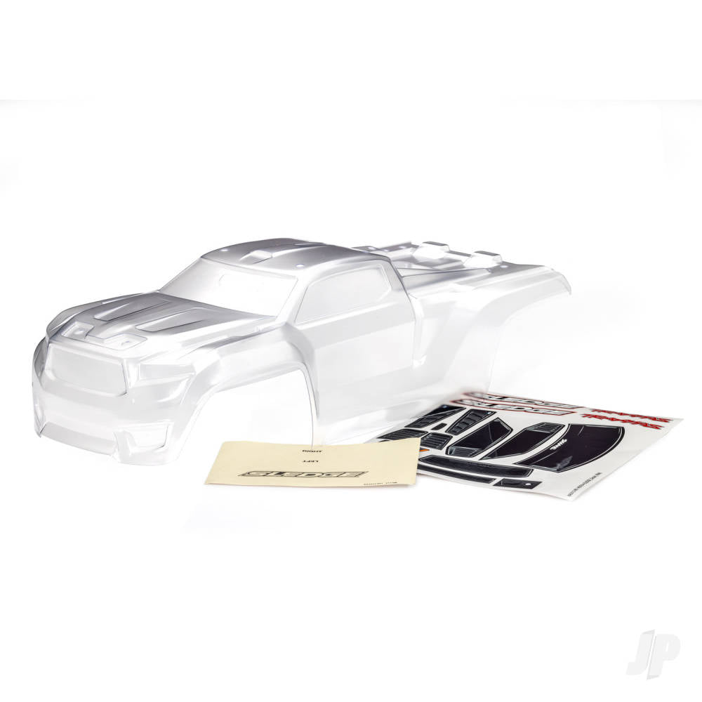 Traxxas Body, Sledge (clear, requires painting) / window, grille, lights decal sheet TRX9511