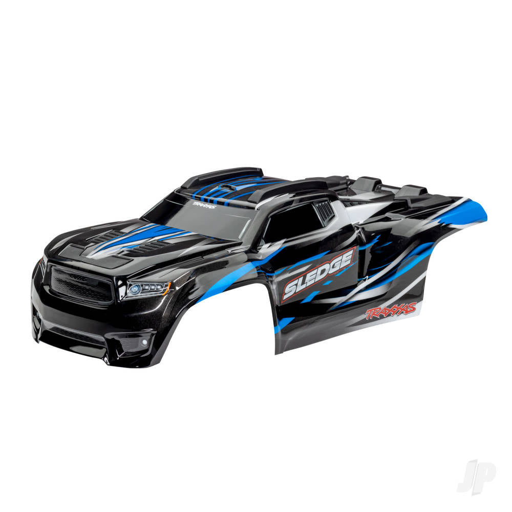 Traxxas Body, Sledge, blue / window, grille, lights decal sheet (assembled with front & rear body mounts and rear body support for clipless mounting) TRX9511A