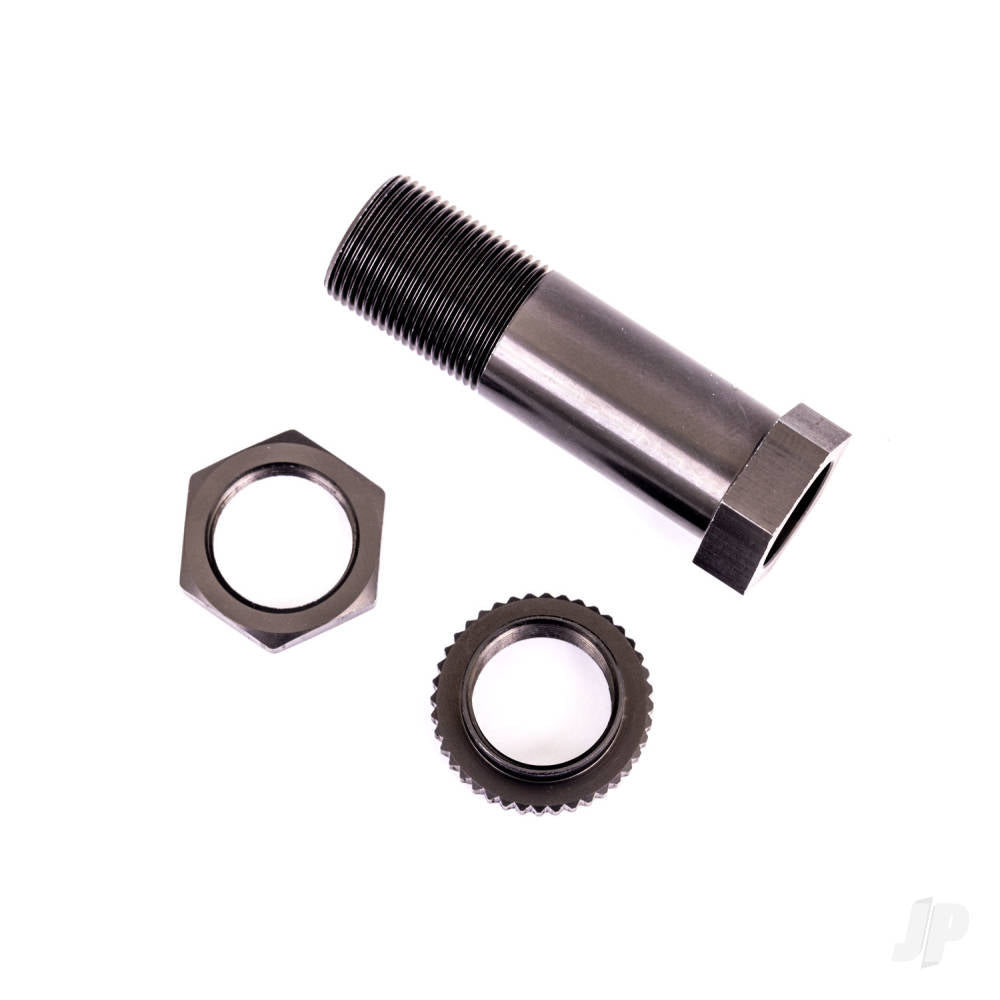 Traxxas Servo saver post/ adjuster nut/ locknut (dark titanium-anodised, 6061-T6 aluminium) (1 each) TRX9545A