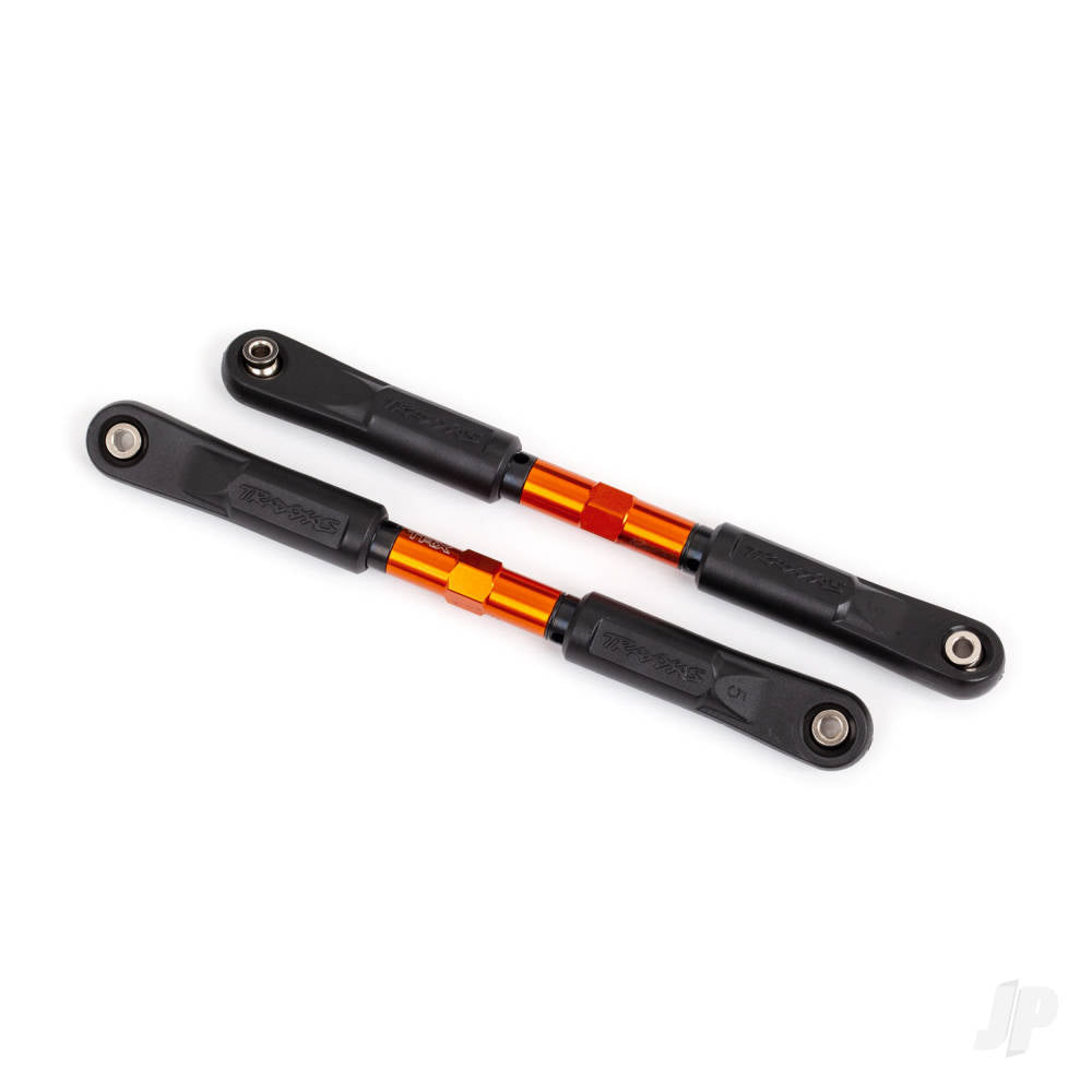 Traxxas Toe links, Sledge (Tubes orange-anodised, 7075-T6 aluminium, stronger than titanium) (120mm) (2)/ rod ends, assembled with steel hollow balls (4)/ aluminium wrench, 8mm (1) TRX9549T