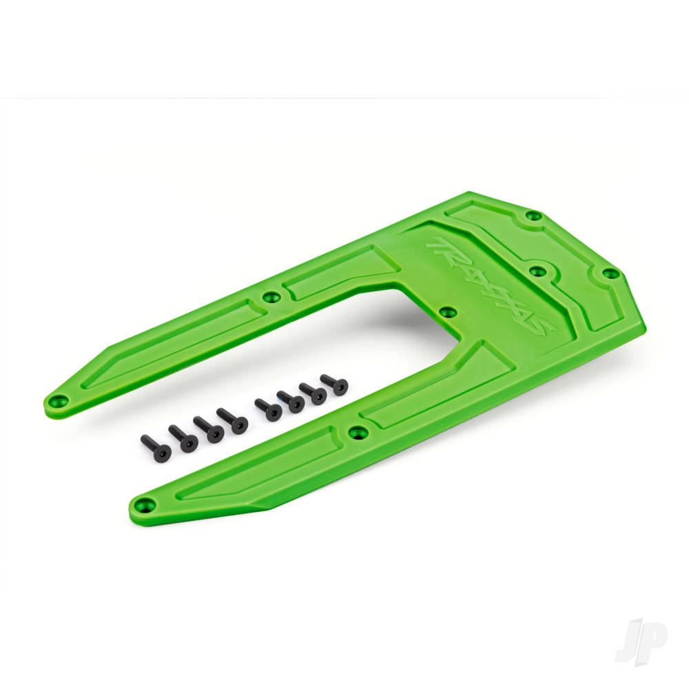 Traxxas Skid plate, chassis, green (fits Sledge) TRX9623G