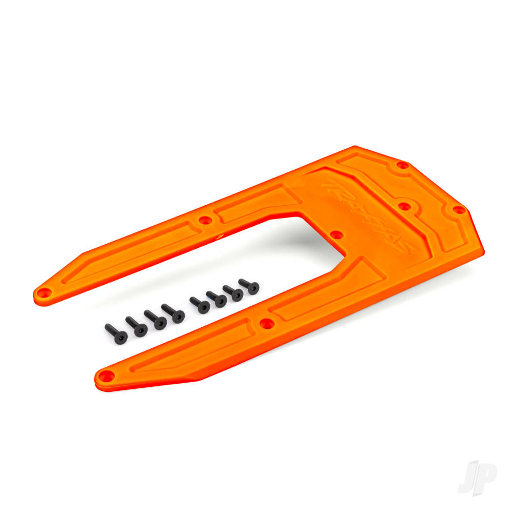 Traxxas Skid plate, chassis, orange (fits Sledge) TRX9623T