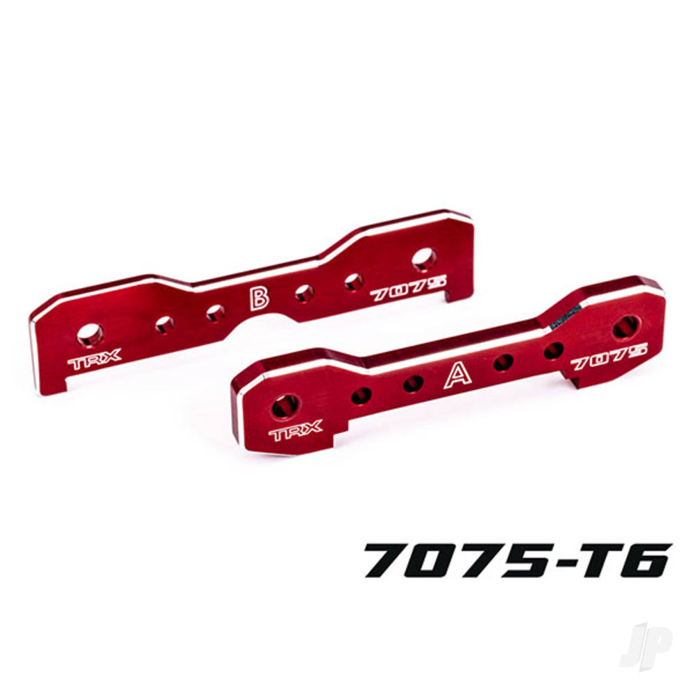 Traxxas Tie bars, front, 7075-T6 aluminium (red-anodised) (fits Sledge) TRX9629R