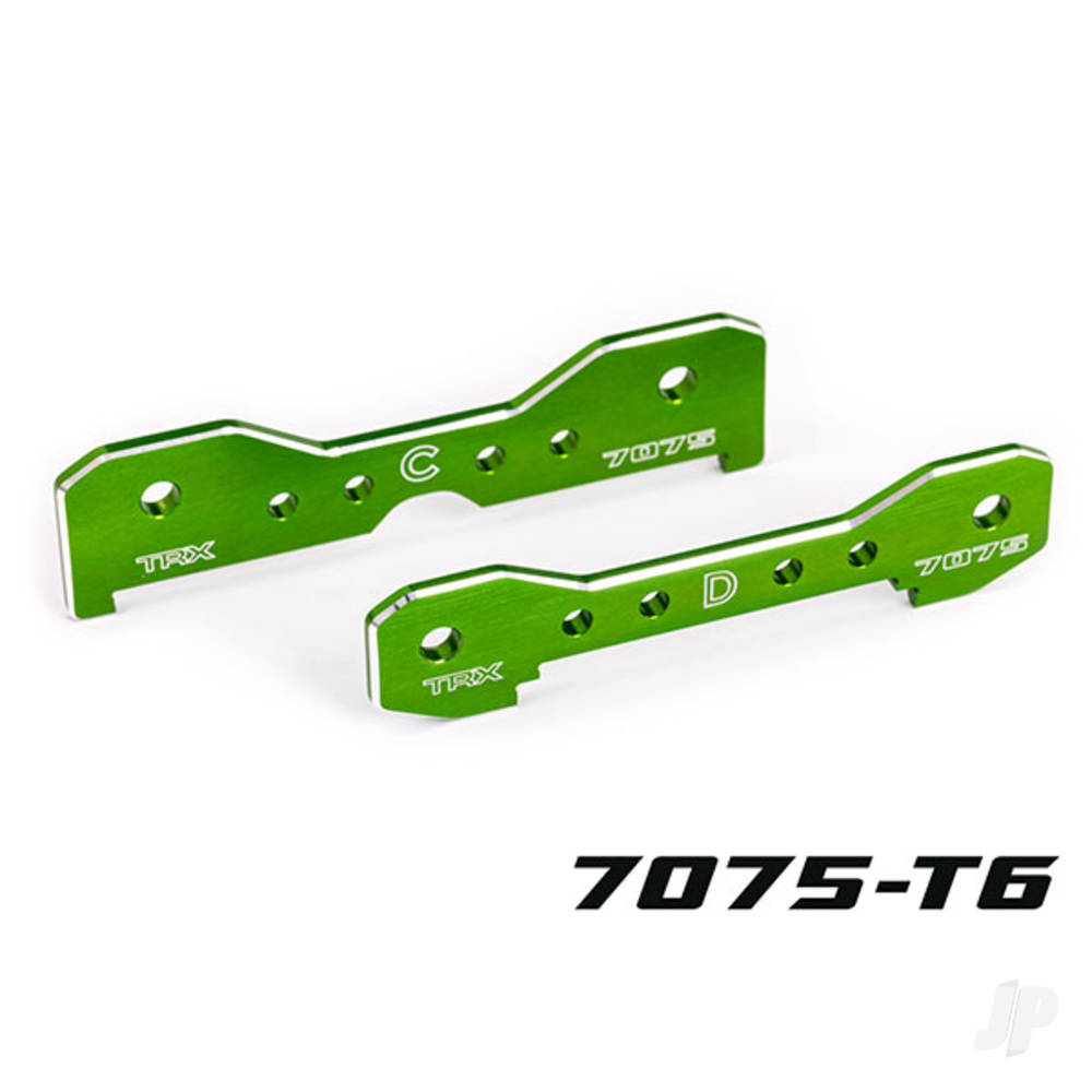 Traxxas Tie bars, rear, 7075-T6 aluminium (green-anodised) (fits Sledge) TRX9630G