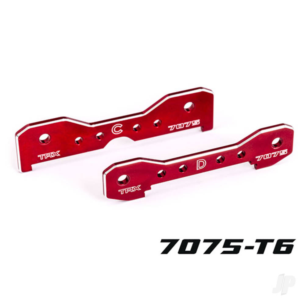 Traxxas Tie bars, rear, 7075-T6 aluminium (red-anodised) (fits Sledge) TRX9630R