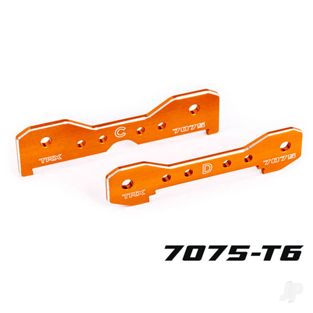 Traxxas Tie bars, rear, 7075-T6 aluminium (orange-anodised) (fits Sledge) TRX9630T