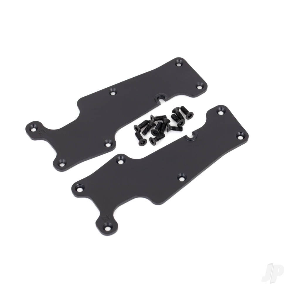 Traxxas Suspension arm covers, black, front (left and right) / 2.5x8 CCS (12) TRX9633