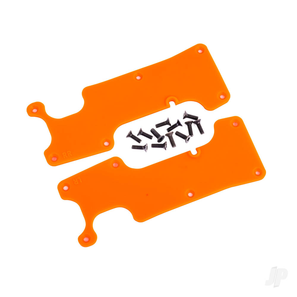 Traxxas Suspension arm covers, orange, rear (left and right) / 2.5x8 CCS (12) TRX9634T