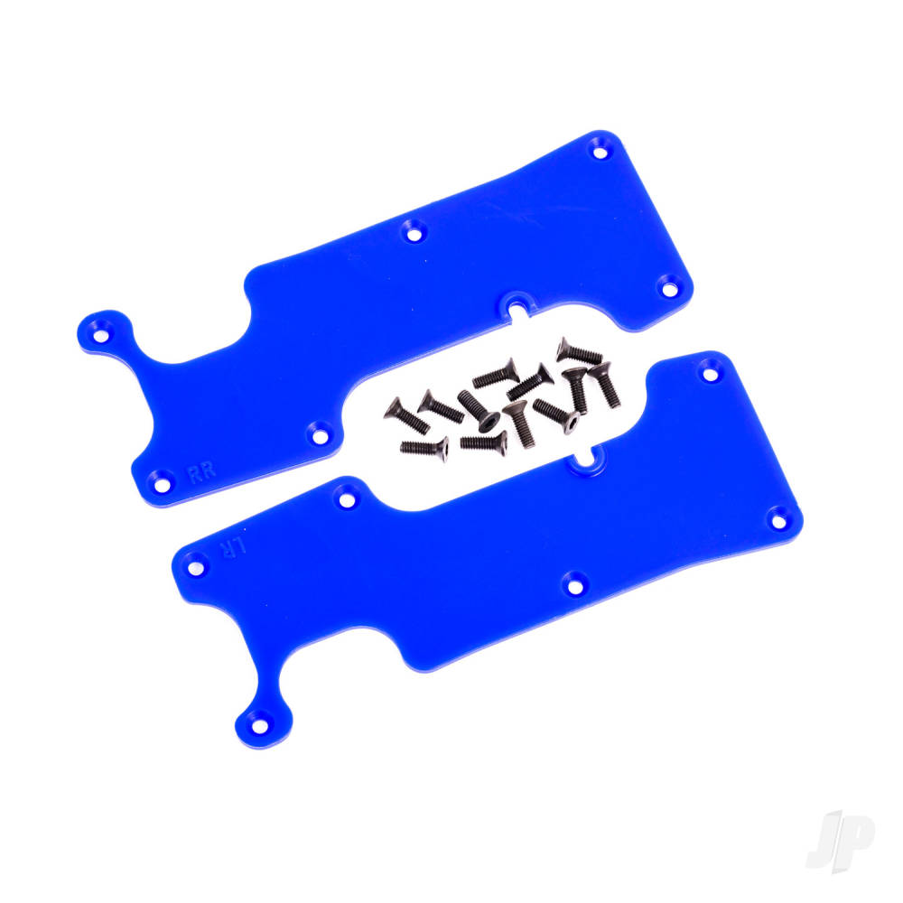 Traxxas Suspension arm covers, blue, rear (left and right) / 2.5x8 CCS (12) TRX9634X