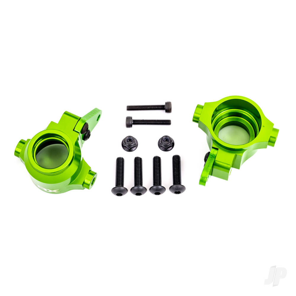 Traxxas Steering blocks, 6061-T6 aluminium (green-anodised), left & right/ steering block arms (2) TRX9635G