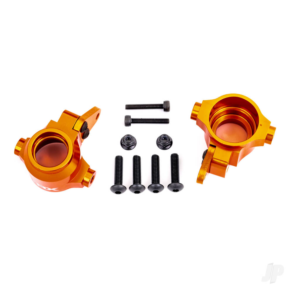 Traxxas Steering blocks, 6061-T6 aluminium (orange-anodised), left & right/ steering block arms (2) TRX9635T