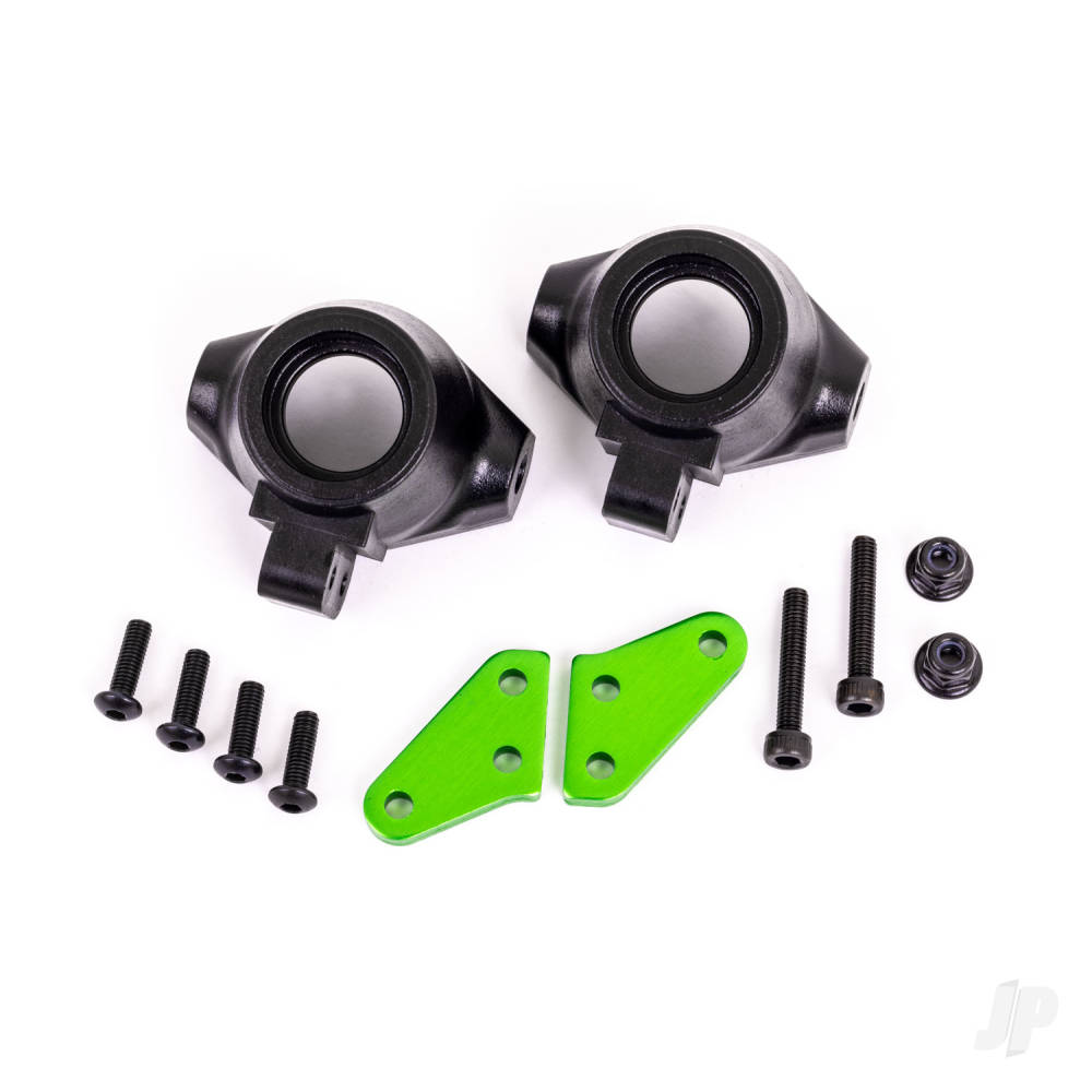 Traxxas Steering block arms (aluminium, green-anodised) (2) / steering blocks, left & right TRX9637G