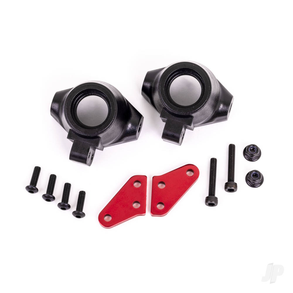 Traxxas Steering block arms (aluminium, red-anodised) (2) / steering blocks, left & right TRX9637R