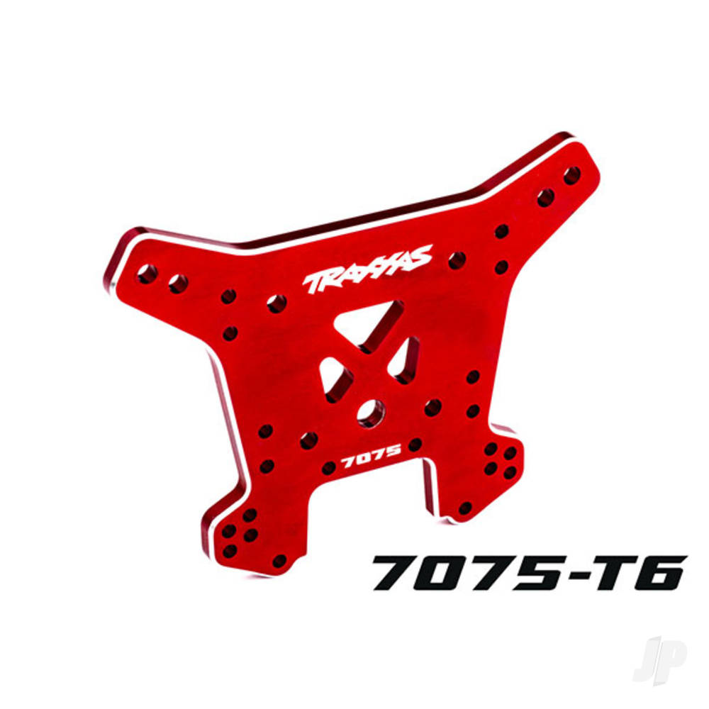 Traxxas Shock tower, rear, 7075-T6 aluminium (red-anodised) (fits Sledge) TRX9638R