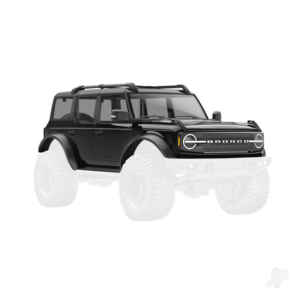 Traxxas Body, Ford Bronco (2021), complete, black (includes grille, side mirrors, door handles, fender flares, windshield wipers, spare Tyre mount, & clipless mounting) TRX9711-BLK