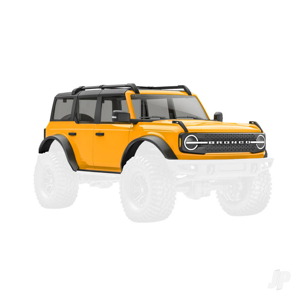 Traxxas Body, Ford Bronco, complete, Cyber Orange (includes grille, side mirrors, door handles, fender flares, windshield wipers, spare Tyre mount, & clipless mounting) TRX9711-CYBER