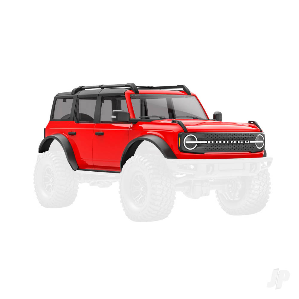 Traxxas Body, Ford Bronco (2021), complete, red (includes grille, side mirrors, door handles, fender flares, windshield wipers, spare Tyre mount, & clipless mounting) TRX9711-RED