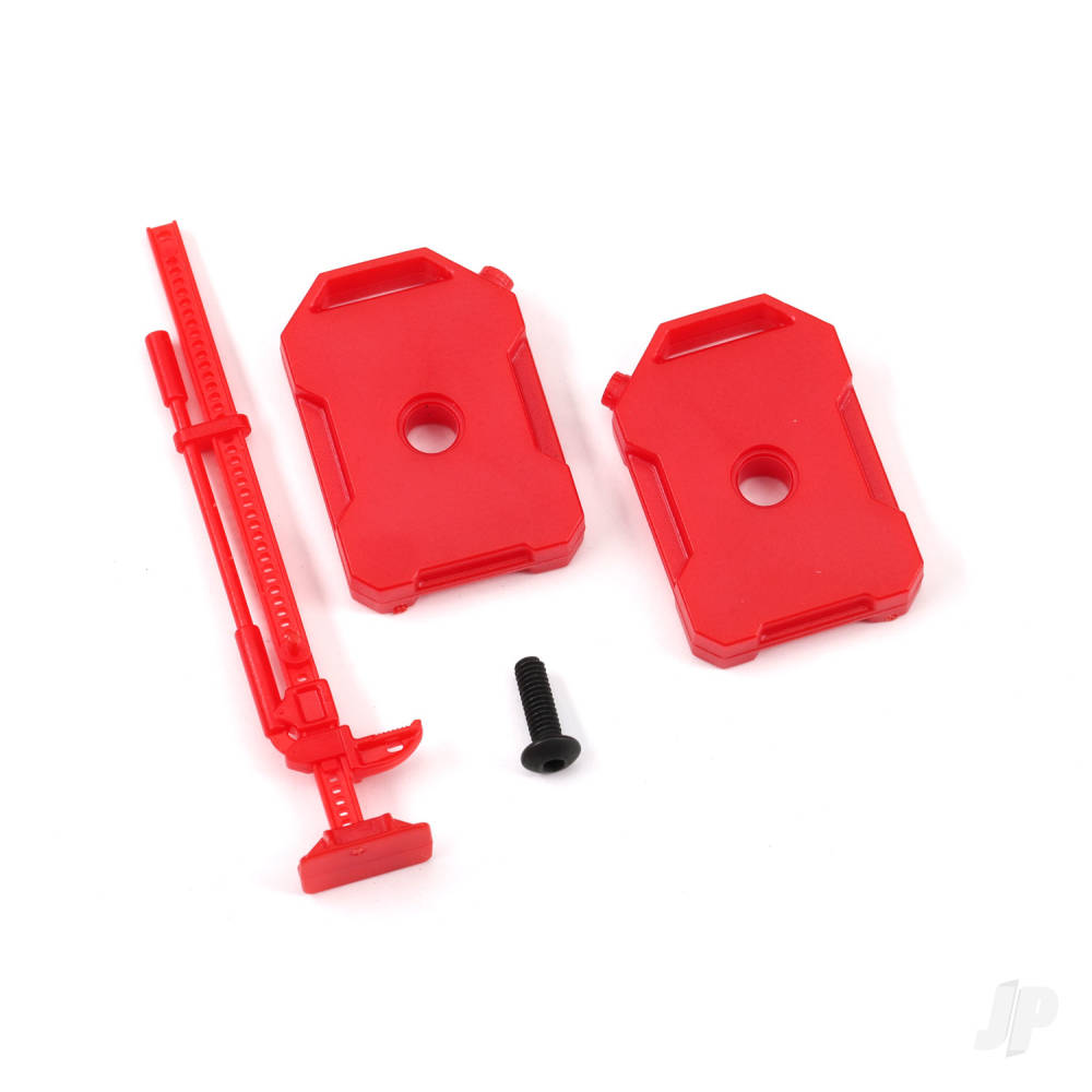 Traxxas Fuel canisters (left & right)/ jack (red) (fits #9712 body) TRX9721