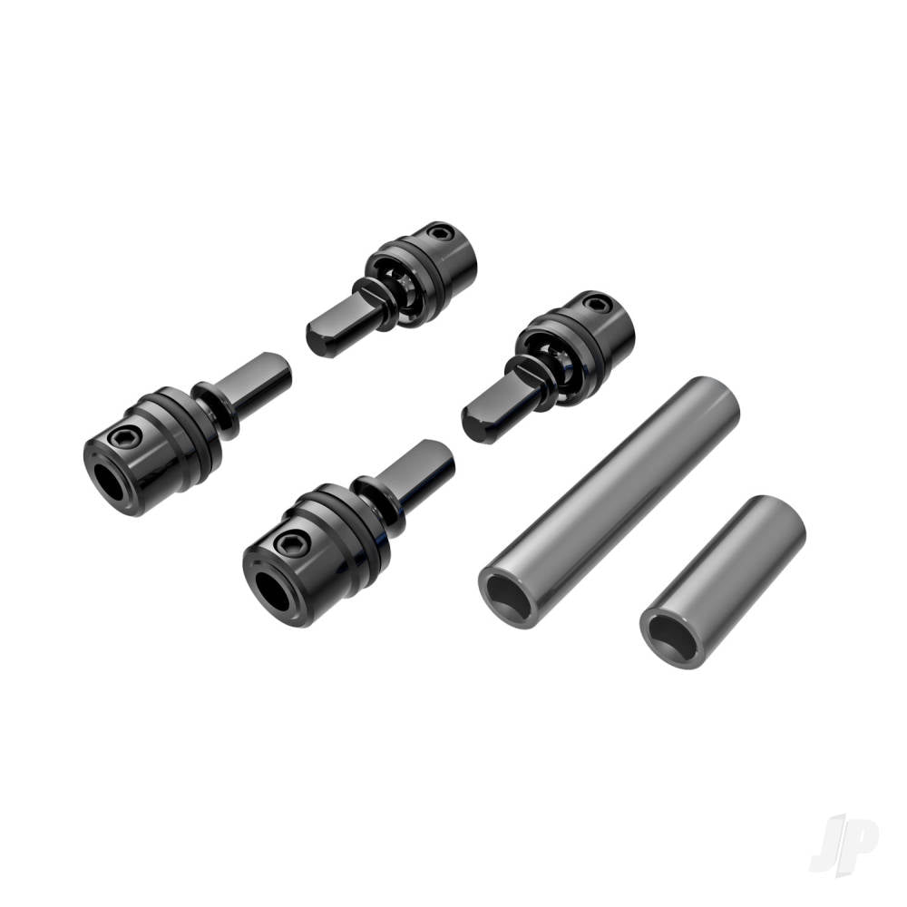 Traxxas Driveshafts, Center, male (steel) (4)/ driveshafts, Center, female, 6061-T6 aluminium (dark titanium-anodised) (front & rear)/ 1.6x7mm BCS (with threadlock) (4) TRX9751-GRAY