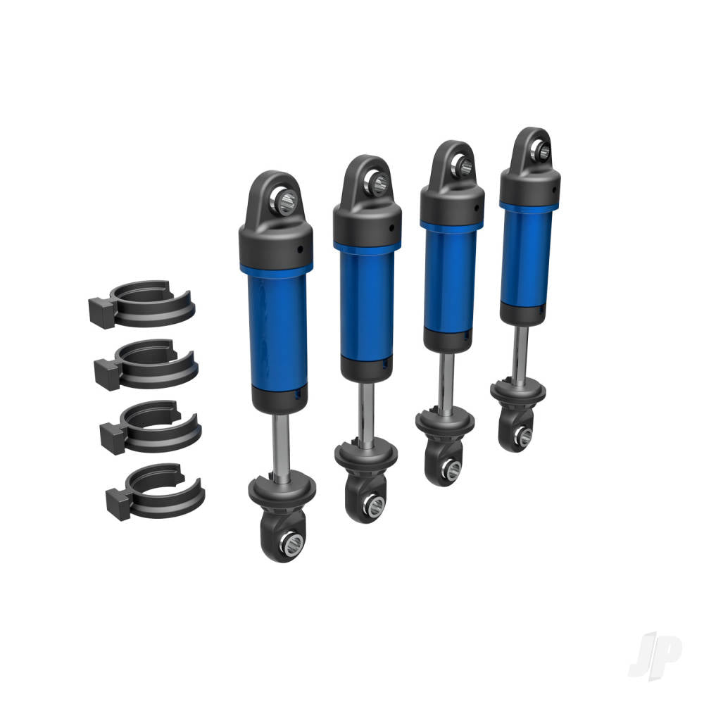 Traxxas Shocks, GTM, 6061-T6 Aluminium (blue-anodised) (fully assembled w/o springs) (4) TRX9764-BLUE