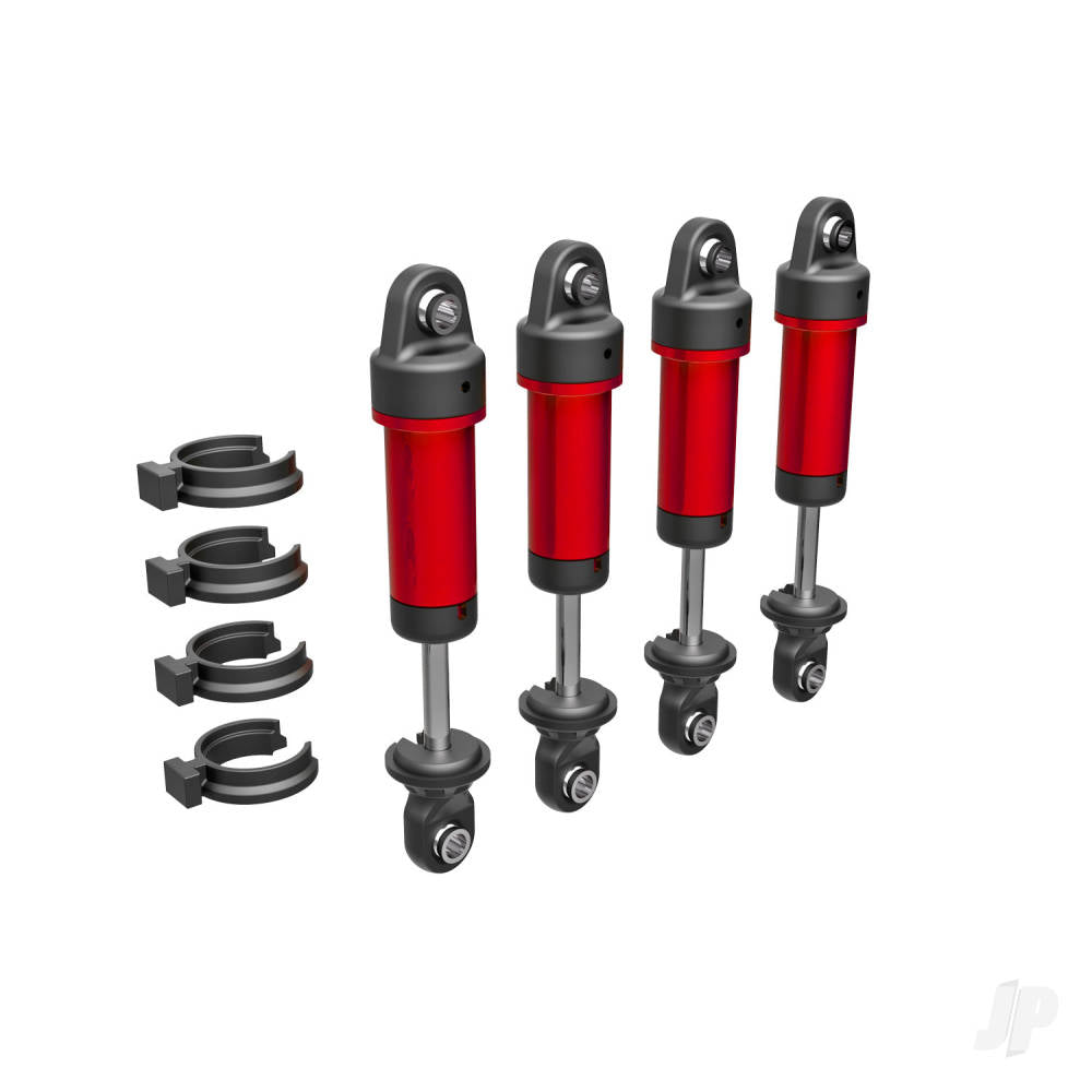 Traxxas Shocks, GTM, 6061-T6 aluminium (red-anodised) (fully assembled w/o springs) (4) TRX9764-RED