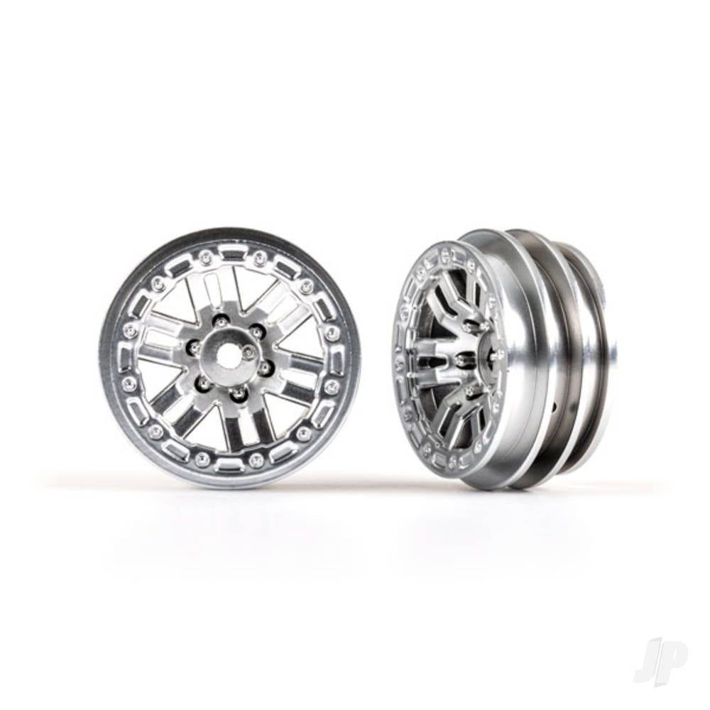 Traxxas Wheels, 1.0in (satin chrome) (2) TRX9768-SATIN