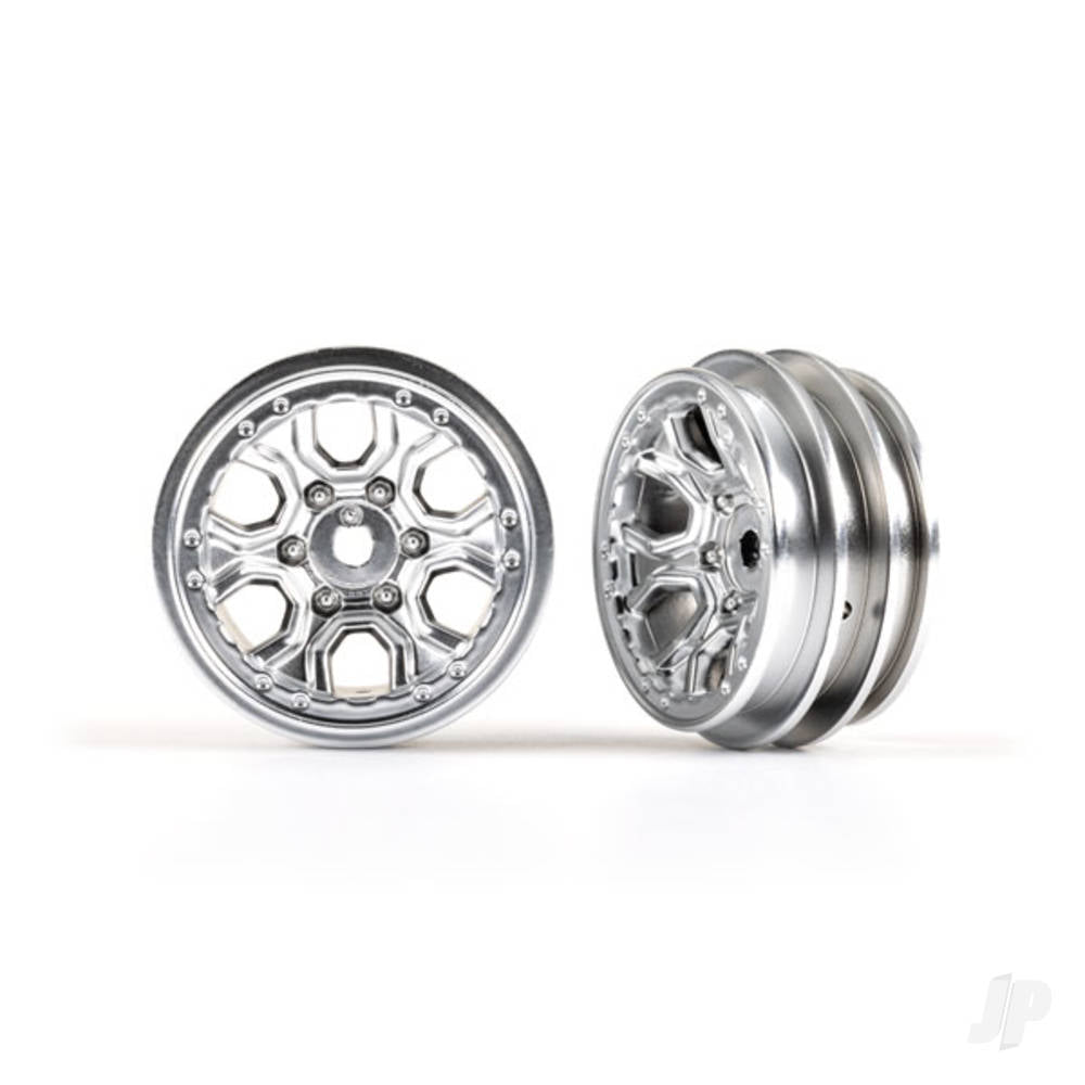 Traxxas Wheels, 1.0in (statin chrome) (2) TRX9770-SATIN