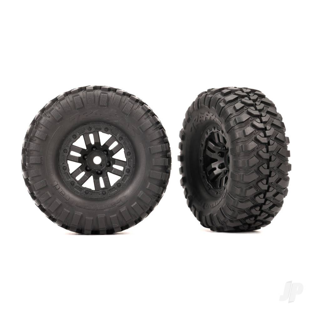 Traxxas Tyres & wheels, assembled (black 1.0in wheels, Canyon Trail 2.2x1.0in Tyres) (2) TRX9773