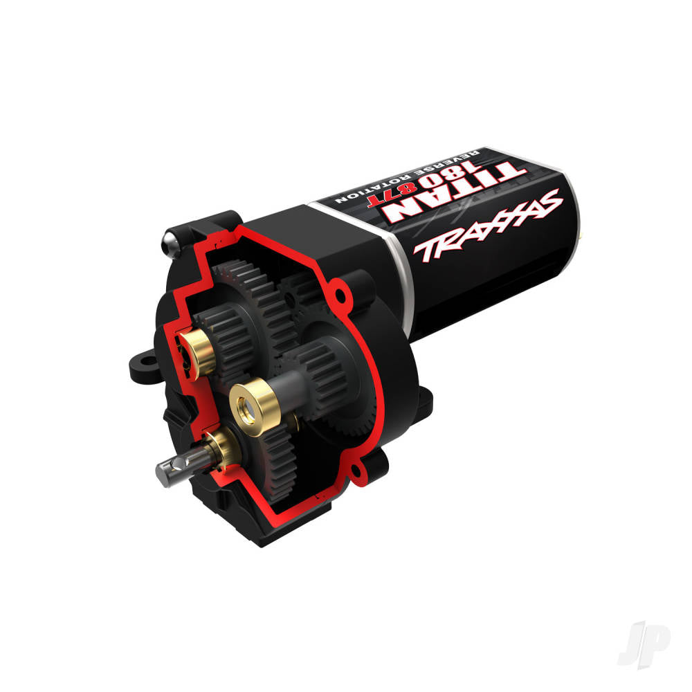 Traxxas Transmission, complete (high range (trail) gearing) (16.6:1 reduction ratio) (includes Titan 87T motor) TRX9791