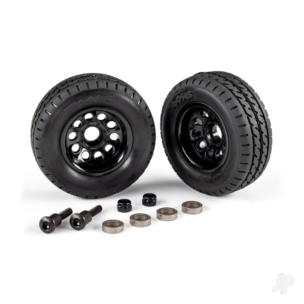 Traxxas Trailer wheels (2)/ Tyres (2)/ mounting hardware TRX9797